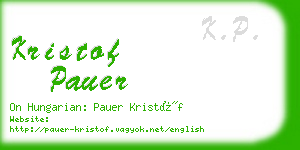 kristof pauer business card